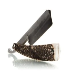 Mastro Livi Ram's Horn Damascus Straight Razor & Paddle Strop -Classic Shaving A93A8922