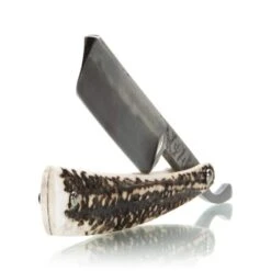 Mastro Livi Ram's Horn Damascus Straight Razor & Paddle Strop -Classic Shaving A93A8923