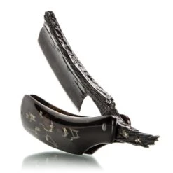 Dylan Farnham Custom Straight Razor Ebony & Gold Scales -Classic Shaving A93A9763