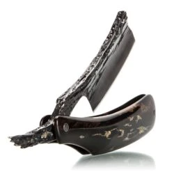 Dylan Farnham Custom Straight Razor Ebony & Gold Scales -Classic Shaving A93A9764