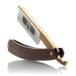 Grim Blades - Gold Plated - Cocobolo Scales - 6/8" -Classic Shaving GrimGoldWood2