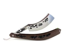 Alex Jacques 8/8" Curved Custom Straight Razor Brown Hand Carved G10 Scales -Classic Shaving alex jacques 88 curved custom straight razor brown hand carved g10 scales 3