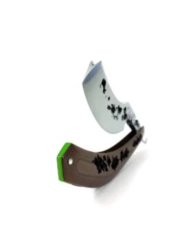 Alex Jacques 8/8" Curved Custom Straight Razor Brown Hand Carved G10 Scales -Classic Shaving alex jacques 88 curved custom straight razor brown hand carved g10 scales 7