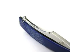 ALEX JACQUES CUSTOM 7/8" RAZOR - WITH RING And BLUE G10 SCALES -Classic Shaving alex jacques custom 78 razor with ring and blue g10 scales 9