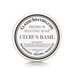 Citrus Basil Scent - Classic Shaving Mug Soap - 2.5" Regular Size