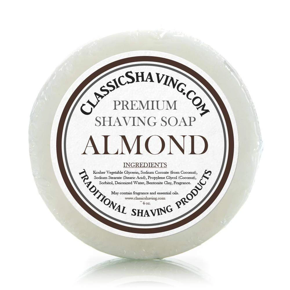 Classic Shaving Mug Soap - 3" Almond 3 Classic Shaving Mug Soap - 3" Almond