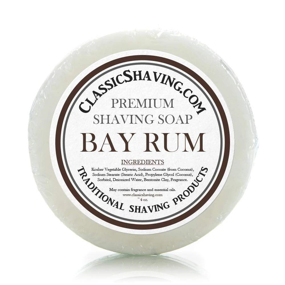 Classic Shaving Mug Soap - 3" Bay Rum 3 Classic Shaving Mug Soap - 3" Bay Rum
