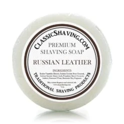 Classic Shaving Mug Soap - 3" Russian Leather