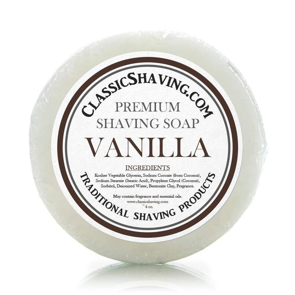 Classic Shaving Mug Soap - 3" Vanilla 3 Classic Shaving Mug Soap - 3" Vanilla