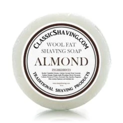 Classic Shaving Wool Fat Shaving Soap - 3" Almond
