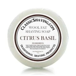 Classic Shaving Wool Fat Shaving Soap - 3" Citrus Basil