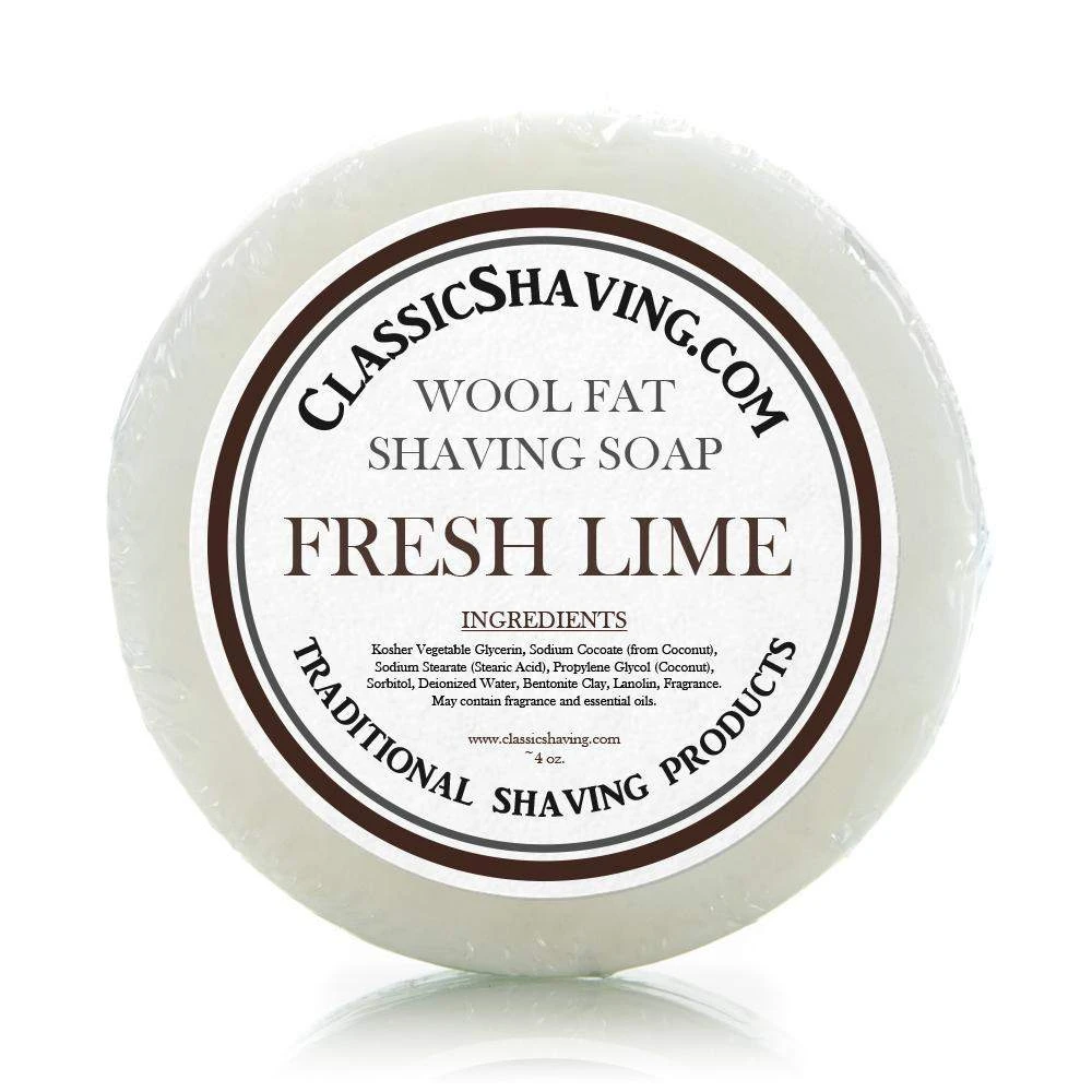 Classic Shaving Wool Fat Shaving Soap - 3" Fresh Lime 3 Classic Shaving Wool Fat Shaving Soap - 3" Fresh Lime