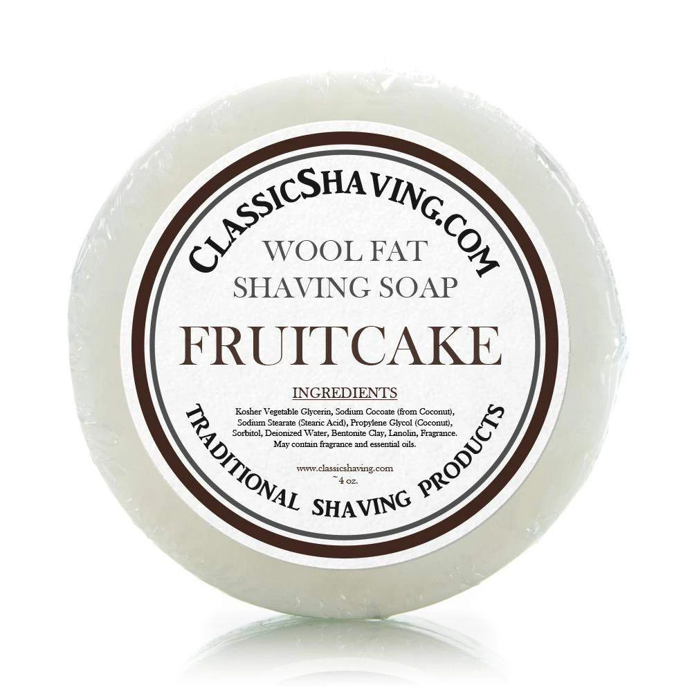 Classic Shaving Wool Fat Shaving Soap - 3" Fruitcake 3 Classic Shaving Wool Fat Shaving Soap - 3" Fruitcake
