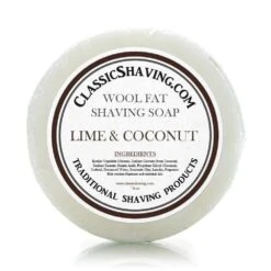 Classic Shaving Wool Fat Shaving Soap - 3" Lime & Coconut