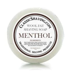 Classic Shaving Wool Fat Shaving Soap - 3" Menthol