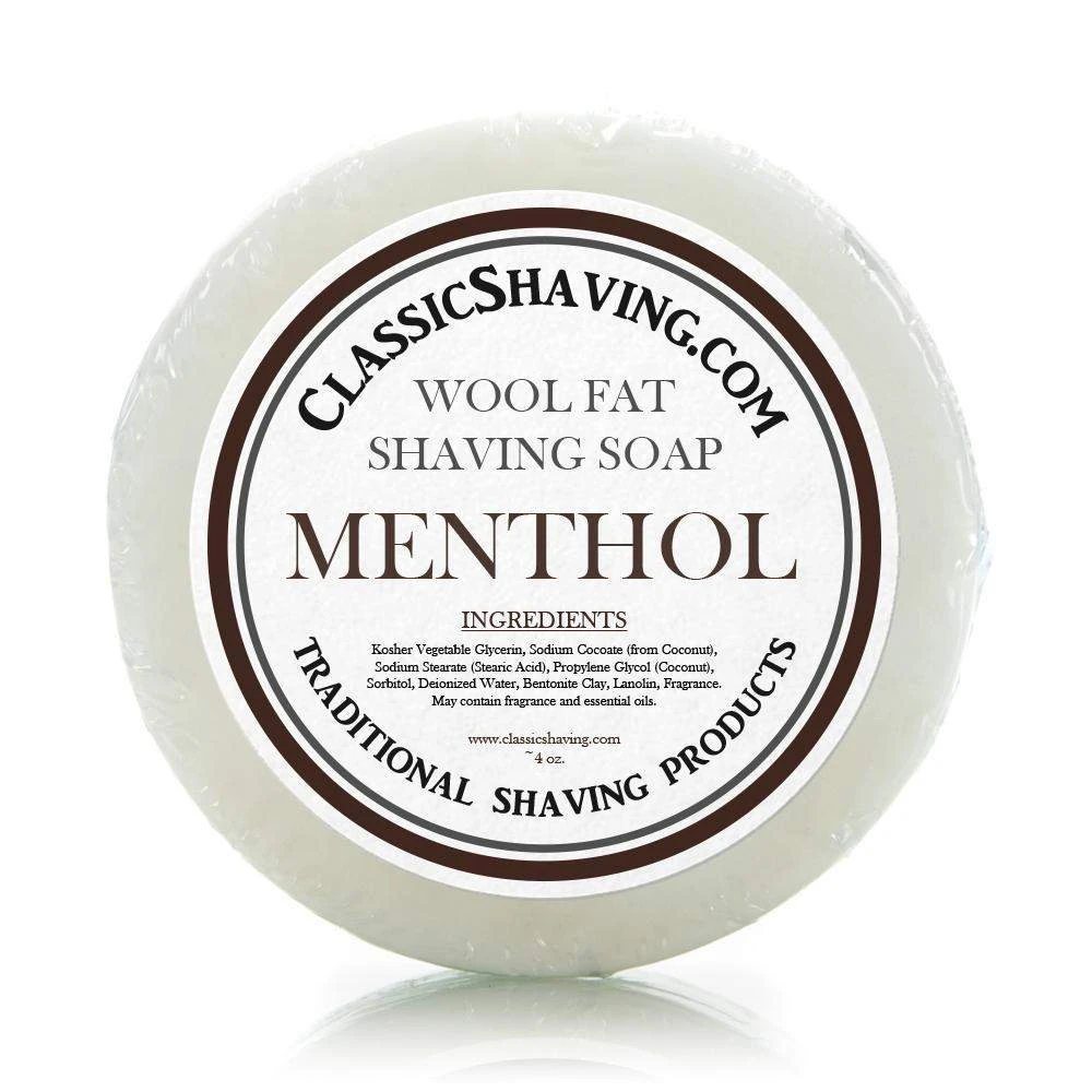 Classic Shaving Wool Fat Shaving Soap - 3" Menthol 3 Classic Shaving Wool Fat Shaving Soap - 3" Menthol