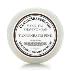 Classic Shaving Wool Fat Shaving Soap - 3" Tannenbaum Pine