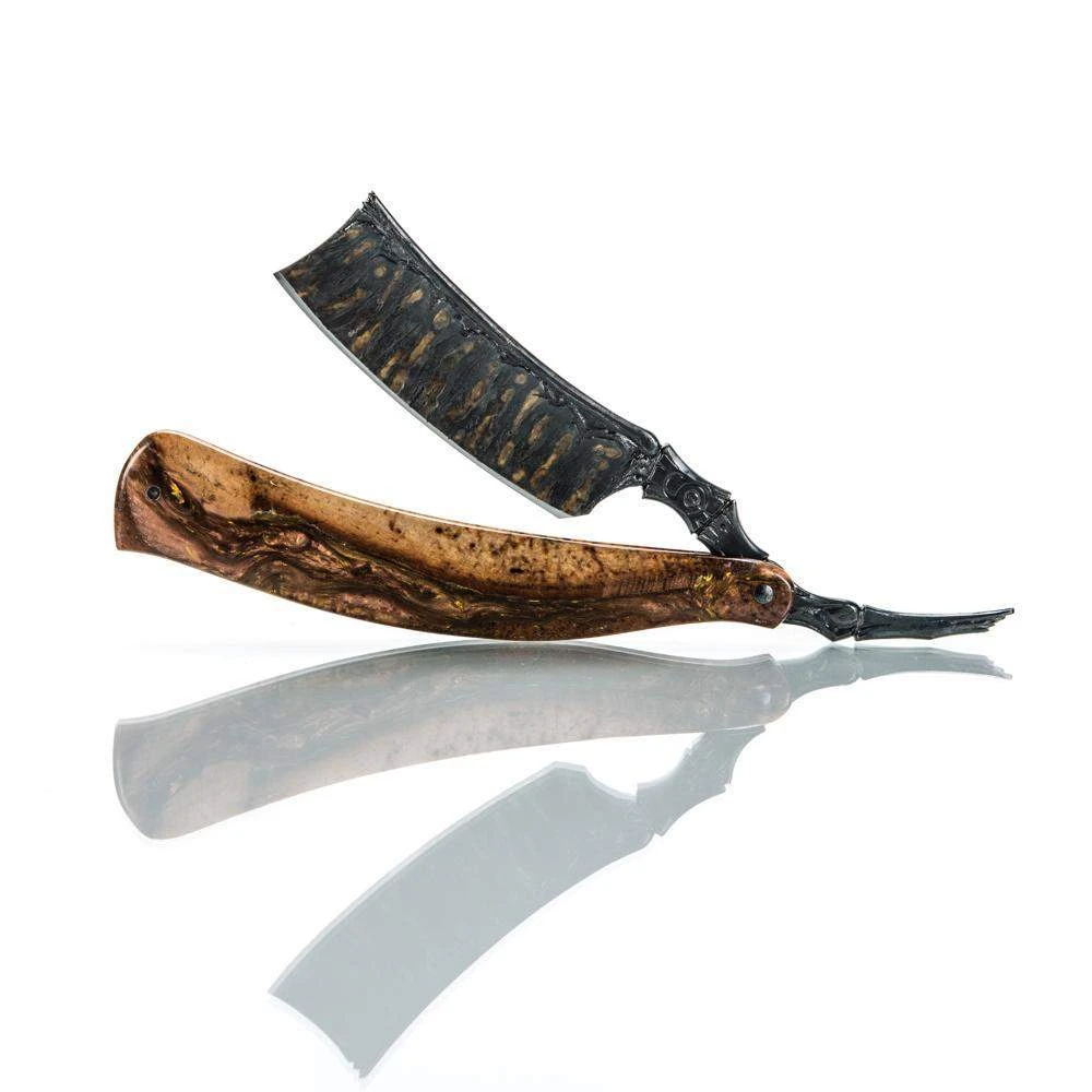 Dylan Farnham Custom Skeletal Walrus Tusk Straight Razor