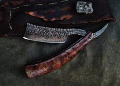 Dylan Farnham Custom Straight Razor - Stabilized Redwood Burl Wood Scales -Classic Shaving dylan farnham custom straight razor stabilized redwood burl wood scales 12