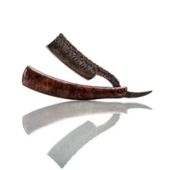Dylan Farnham Custom Straight Razor - Stabilized Redwood Burl Wood Scales -Classic Shaving dylan farnham custom straight razor stabilized redwood burl wood scales 4