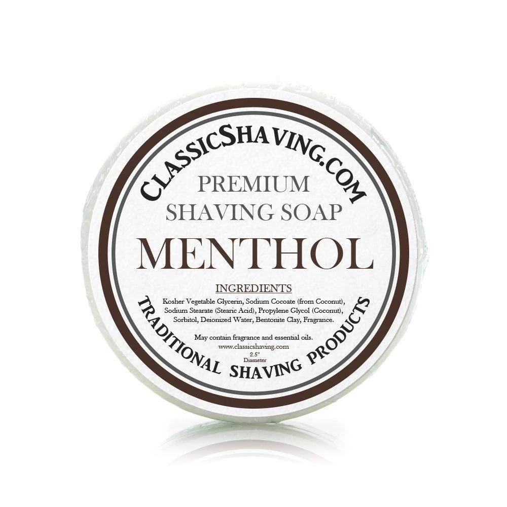 Menthol Scent - Classic Shaving Mug Soap - 2.5" Regular Size 3 Menthol Scent - Classic Shaving Mug Soap - 2.5" Regular Size