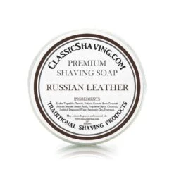 Russian Leather Scent - Classic Shaving Mug Soap - 2.5" Regular Size