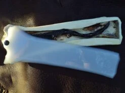 SOLD-Dylan Farnham #25 Buffalo Bone Scales, W/ Lucite Box -Classic Shaving sold dylan farnham 25 buffalo bone scales w lucite box 3