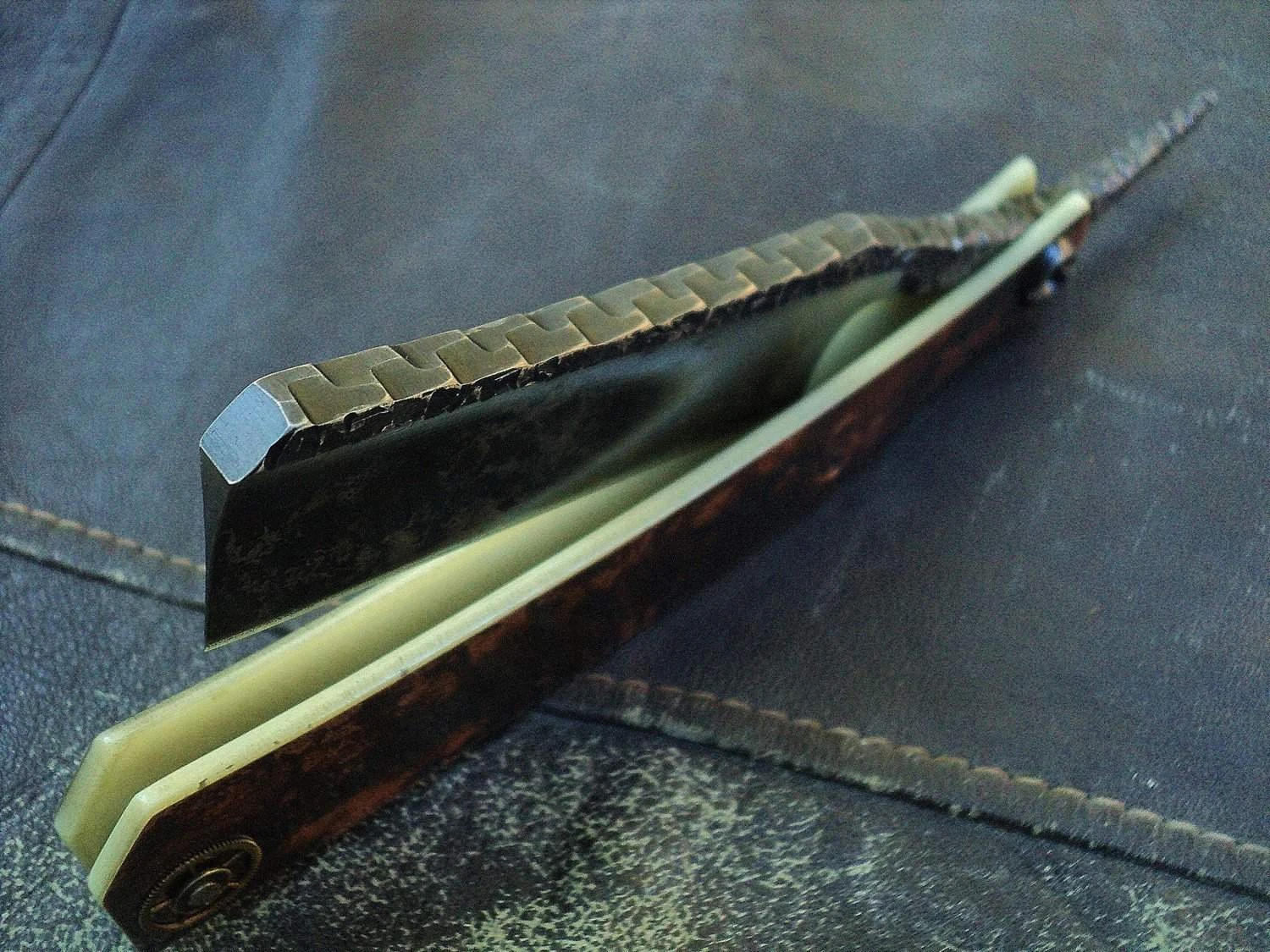 SOLD-Dylan Farnham #30 Steam Punk Straight Razor 8 SOLD-Dylan Farnham #30 Steam Punk Straight Razor - Image 6