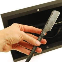 SOLD-Dylan Farnham #50, "The Dark Crystal" 6.5/8 Kamisori Straight Razor, With Custom Storage Box -Classic Shaving sold dylan farnham 50 the dark crystal 658 kamisori straight razor with custom storage box 3