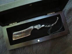 SOLD-Dylan Farnham #55,"Twist Forged" 8/8 Kamisori Straight Razor, With Custom Storage Box