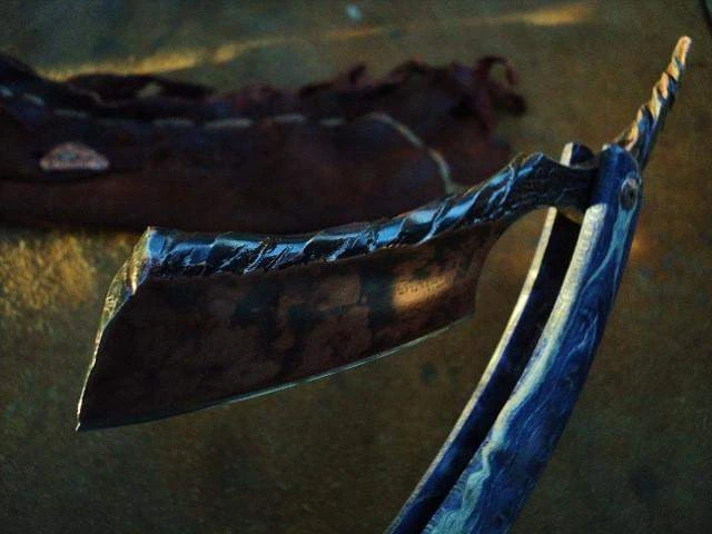 SOLD-Dylan Farnham Copper-Plated #56,15/16 Straight Razor, With Custom Sheath 4 SOLD-Dylan Farnham Copper-Plated #56,15/16 Straight Razor, With Custom Sheath - Image 2