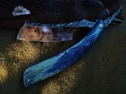 SOLD-Dylan Farnham Copper-Plated #56,15/16 Straight Razor, With Custom Sheath