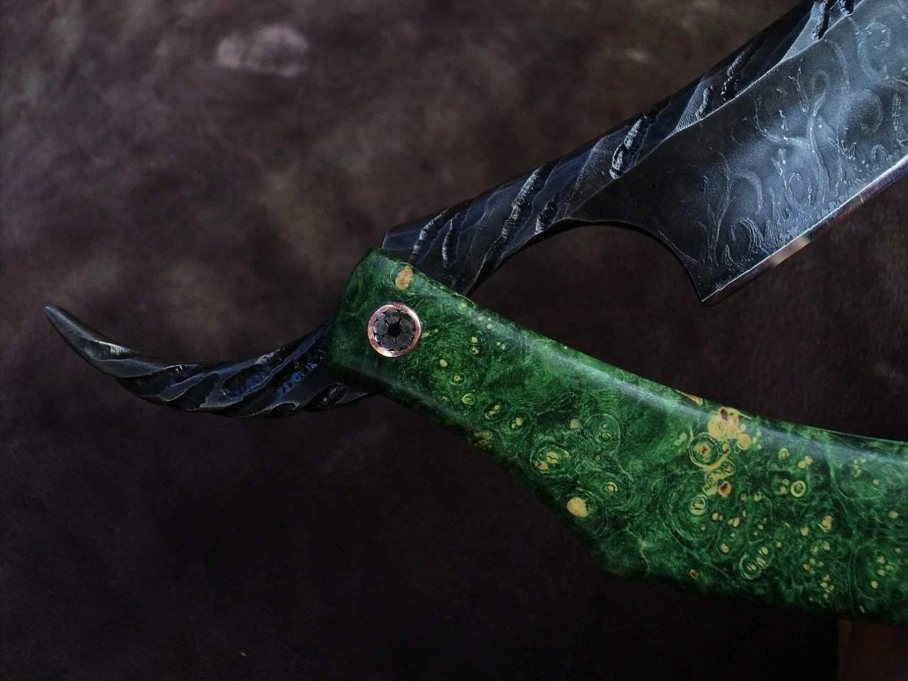 SOLD-Dylan Farnham Straight Razor #60 With Custom Sheath 6 SOLD-Dylan Farnham Straight Razor #60 With Custom Sheath - Image 4